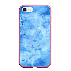 Чехол iPhone 7/8 матовый Красочная синева, цвет: 3D-малиновый