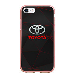 Чехол iPhone 7/8 матовый Toyota Тонкие линии неона, цвет: 3D-светло-розовый