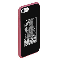 Чехол iPhone 7/8 матовый Трехглазый Сфинкс, цвет: 3D-малиновый — фото 2