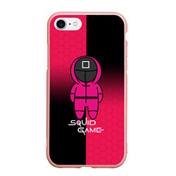 Чехол iPhone 7/8 матовый Игра в кальмара: Страж, цвет: 3D-светло-розовый