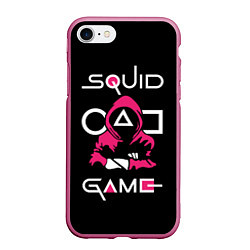 Чехол iPhone 7/8 матовый Squid game: guard-killer, цвет: 3D-малиновый