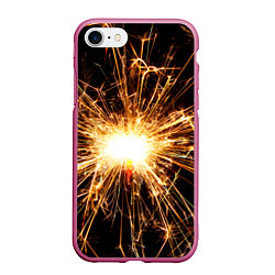 Чехол iPhone 7/8 матовый Фейерверк души, цвет: 3D-малиновый