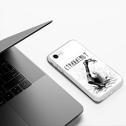 Чехол iPhone 7/8 матовый Страха нет, топор, цвет: 3D-белый — фото 2