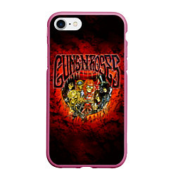 Чехол iPhone 7/8 матовый Zombie GNR, цвет: 3D-малиновый