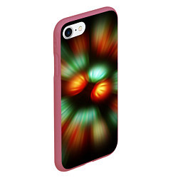 Чехол iPhone 7/8 матовый Вспышка света в виде ярких линий, цвет: 3D-малиновый — фото 2