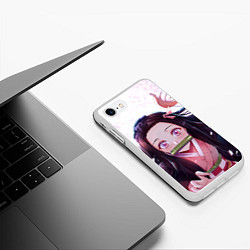 Чехол iPhone 7/8 матовый Незуко Камадо Nezuko, цвет: 3D-белый — фото 2