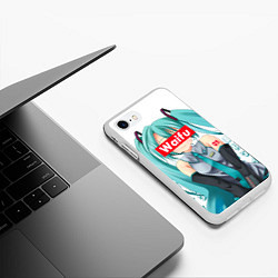 Чехол iPhone 7/8 матовый Waifu - Hatsune Miku, цвет: 3D-белый — фото 2