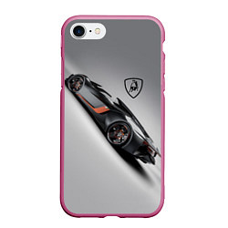 Чехол iPhone 7/8 матовый Lamborghini - не для всех!, цвет: 3D-малиновый