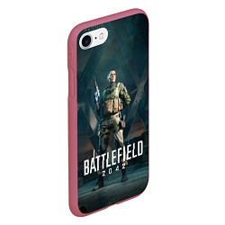 Чехол iPhone 7/8 матовый Battlefield 2042 - Мария Фальк арт, цвет: 3D-малиновый — фото 2