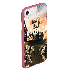 Чехол iPhone 7/8 матовый Battlefield 2042 - отряд, цвет: 3D-малиновый — фото 2