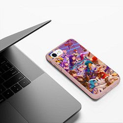 Чехол iPhone 7/8 матовый Герои Genshin Impact, цвет: 3D-светло-розовый — фото 2