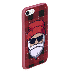 Чехол iPhone 7/8 матовый SANTA HIPSTER САНТА ХИПСТЕР, цвет: 3D-малиновый — фото 2