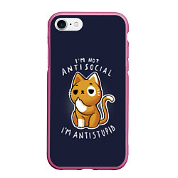 Чехол iPhone 7/8 матовый I am not antisocial, I AM ANTISTUPID