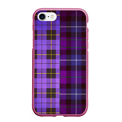 Чехол iPhone 7/8 матовый Purple Checkered, цвет: 3D-малиновый