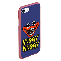Чехол iPhone 7/8 матовый Huggy Wuggy: Smile, цвет: 3D-малиновый — фото 2