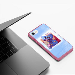 Чехол iPhone 7/8 матовый POPPY PLAYTIME: HEART, цвет: 3D-малиновый — фото 2