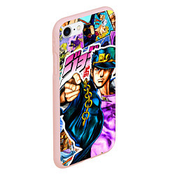 Чехол iPhone 7/8 матовый Джотаро - JoJos Bizarre Adventure, цвет: 3D-светло-розовый — фото 2