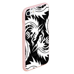 Чехол iPhone 7/8 матовый УЗОР ИЗ БЕЛЫХ ДРАКОНОВ WHITE DRAGON TOKYO, цвет: 3D-светло-розовый — фото 2