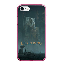 Чехол iPhone 7/8 матовый Elden ring - Владыка на троне, цвет: 3D-малиновый