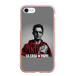 Чехол iPhone 7/8 матовый LA CASA DE PAPEL - БУМАЖНЫЙ ДОМ СЕРИАЛ, цвет: 3D-светло-розовый