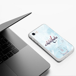 Чехол iPhone 7/8 матовый Washington Capitals Ovi8 Ice theme, цвет: 3D-белый — фото 2