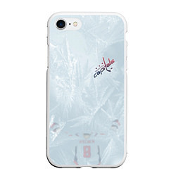 Чехол iPhone 7/8 матовый Washington Capitals Grey Ice theme, цвет: 3D-белый