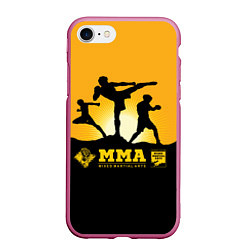 Чехол iPhone 7/8 матовый ММА Mixed Martial Arts, цвет: 3D-малиновый