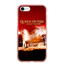 Чехол iPhone 7/8 матовый Queen on Fire - Live at the Bowl, цвет: 3D-светло-розовый
