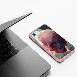 Чехол iPhone 7/8 матовый Геометрические Черепа, цвет: 3D-светло-розовый — фото 2