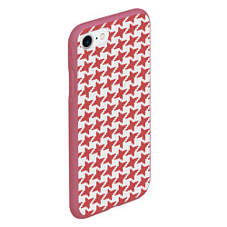 Чехол iPhone 7/8 матовый Модная гусиная лапка, цвет: 3D-малиновый — фото 2