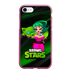 Чехол iPhone 7/8 матовый LOLA BRAWLSTARS dark green, цвет: 3D-малиновый