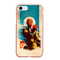 Чехол iPhone 7/8 матовый One Punch-Man Эпичный Сайтама