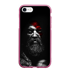 Чехол iPhone 7/8 матовый ЛИЦО КРАТОСА, БОГ ВОЙНЫ GOD OF WAR