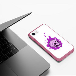 Чехол iPhone 7/8 матовый Череп Scary Demon парный, цвет: 3D-малиновый — фото 2