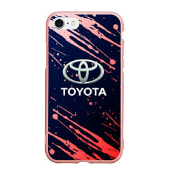 Чехол iPhone 7/8 матовый Toyota градиент, цвет: 3D-светло-розовый