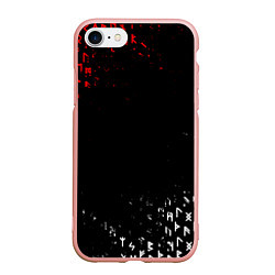 Чехол iPhone 7/8 матовый КРАСНО БЕЛЫЕ РУНЫ, цвет: 3D-светло-розовый