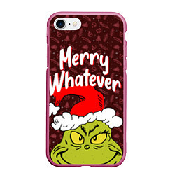 Чехол iPhone 7/8 матовый ГРИНЧ GRINCH WHATEVER, цвет: 3D-малиновый