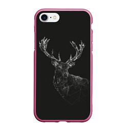 Чехол iPhone 7/8 матовый DEER POLYGONS, цвет: 3D-малиновый