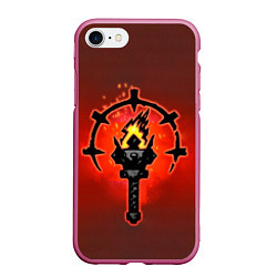 Чехол iPhone 7/8 матовый Darkest Dungeon Факел, цвет: 3D-малиновый