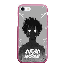 Чехол iPhone 7/8 матовый DEAD INSIDE Mob psycho, цвет: 3D-малиновый