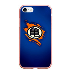 Чехол iPhone 7/8 матовый Рваный логотип Гоку Dragon Ball