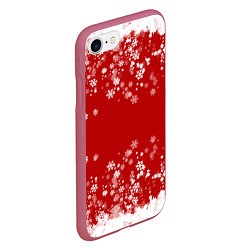 Чехол iPhone 7/8 матовый Вечный снегопад, цвет: 3D-малиновый — фото 2
