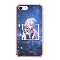 Чехол iPhone 7/8 матовый Zero Two в платье, Darling in the Franxx, цвет: 3D-светло-розовый