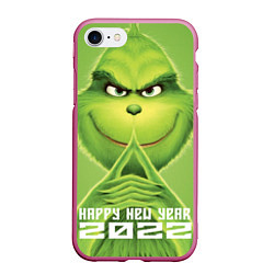 Чехол iPhone 7/8 матовый Winter grinchh, цвет: 3D-малиновый