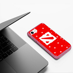 Чехол iPhone 7/8 матовый НОВОГОДНИЙ ДОТА 2 НОВЫЙ ГОД DOTA 2, цвет: 3D-малиновый — фото 2
