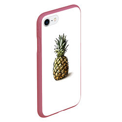 Чехол iPhone 7/8 матовый Pineapple watercolor, цвет: 3D-малиновый — фото 2