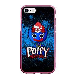 Чехол iPhone 7/8 матовый POPPY PLAYTIME ПОППИ ПЛЕЙТАЙМ СНЕЖИНКИ, цвет: 3D-малиновый