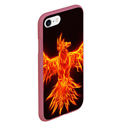 Чехол iPhone 7/8 матовый ОГНЕННЫЙ ФЕНИКС FIRE PHOENIX, цвет: 3D-малиновый — фото 2