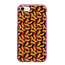 Чехол iPhone 7/8 матовый Хот-Доги Hot Dogs, цвет: 3D-малиновый