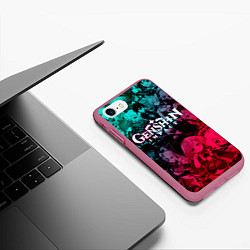 Чехол iPhone 7/8 матовый GENSHIN IMPACT NEON HEROES ГЕНШИН ИМПАКТ НЕОН ГЕРО, цвет: 3D-малиновый — фото 2